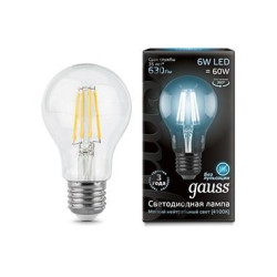 Лампочка LED Filament A60 E27 6W 4100К 1/10/40 102802206