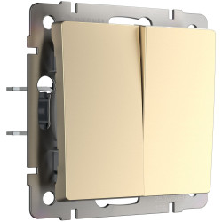 Выключатель двухклавишный проходной (шампань) W1122011 (a050866)