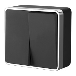 Выключатель двухклавишный Gallant (черный/хром) W5020035 (a050972)
