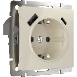 Розетка с быстрой зарядкой USB Type A+С слоновая кость W1171703 (a056273)