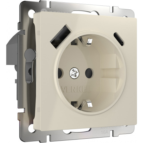 Розетка с быстрой зарядкой USB Type A+С слоновая кость W1171703 (a056273)