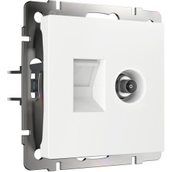 Розетка ТВ+Ethernet RJ-45 6 cat. (белый) W1181301 (a056109)