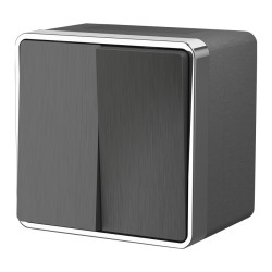 Выключатель двухклавишный влагозащищенный Gallant (графит рифленый) W5020204 (a051336)
