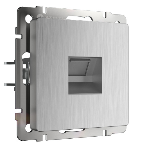 Розетка Ethernet RJ-45 (cеребряный рифленый) W1181009 (a051360)