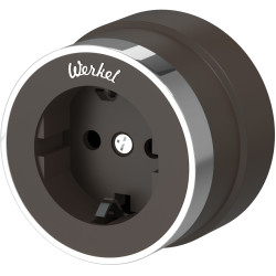Розетка с заземлением (мокко матовый/хром) W5871052 Werkel (a055927)