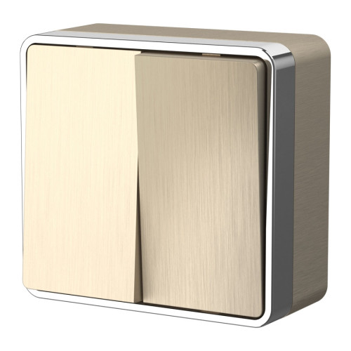 Выключатель двухклавишный Gallant (шампань рифленый) W5020010 (a051044)