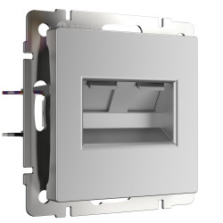 Розетка двойная Ethernet RJ-45 (серебряный) W1181106 (a051523)