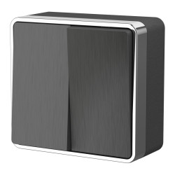 Выключатель двухклавишный Gallant (графит рифленый) W5020004 (a051337)