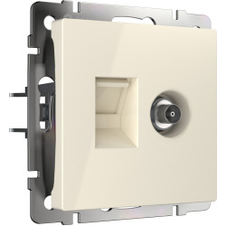 Розетка ТВ+Ethernet RJ-45 6 cat.(слоновая кость) W1181303 (a056110)