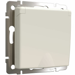 Розетка с заземлением и шторками c крышкой IP44 (айвори матовый) W1171262 Werkel (a059276)