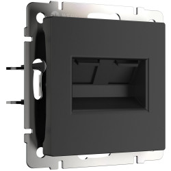 Розетка двойная Ethernet RJ-45 (черный матовый) W1182208 (a051616)