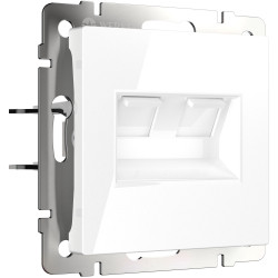 Розетка двойная Ethernet RJ-45 (белая) W1181101 (a051115)