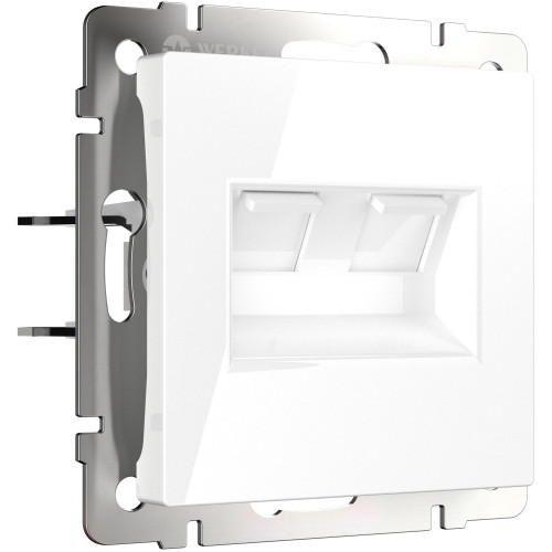 Розетка двойная Ethernet RJ-45 (белая) W1181101 (a051115)