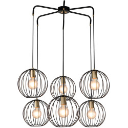 Подвесной светильник Quebec 10176/6 E27*60W Black/Brass