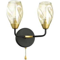 Бра с выкл. Fawn 5208/2W черный, золотой E14 2*40W