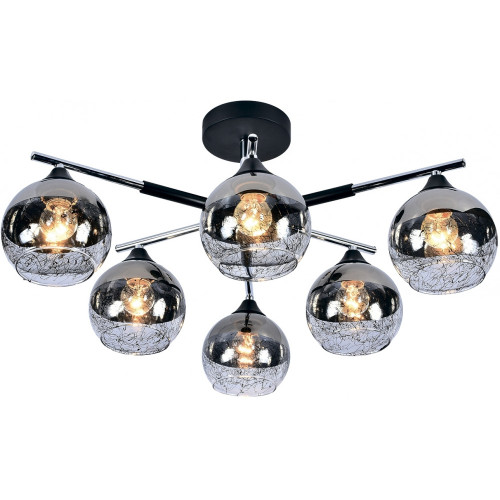 Люстра потолочная на штанге Carom 693/6P E27*60W Black/Chrome