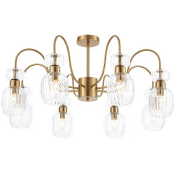 Потолочная люстра на штанге Gloss 1141/8PL E14*60W Antigue copper/Clear
