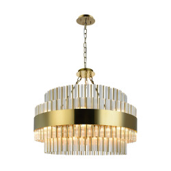 Подвесная люстра хрустальная Floridiya LH3054/18P-GDCG