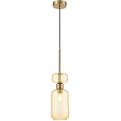 Подвесной светильник Gloss 1141/1S E14*60W Antigue copper/Amber