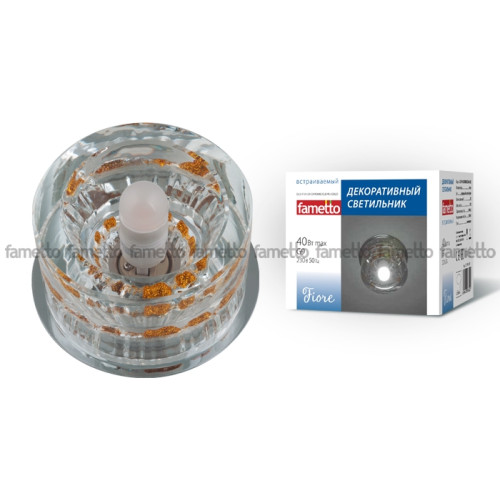 Встраиваемый светильник Fiore DLS-F119 G9 CHROME/CLEAR+GOLD