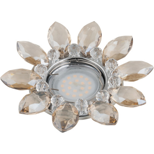 Встраиваемый светильник Peonia DLS-P112 GU5.3 CHROME/COGNAC+CLEAR