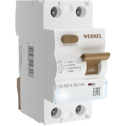 Устройство защитного отключения 1P+N 63 A 30 mА АС 6 kА W912P636 Werkel (a062563)