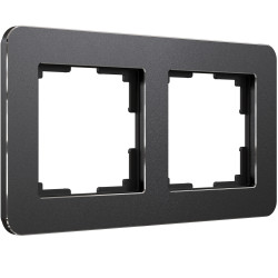 Рамка на 2 поста Platinum черный алюминий W0022608 Werkel (a059213)