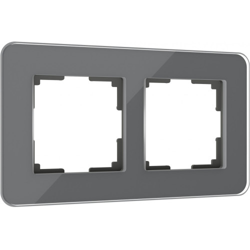 Рамка из стекла на 2 поста Elite графит W0022440 (a057879)