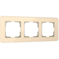 Рамка из стекла на 3 поста Elite айвори W0032443 (a057884)
