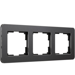 Рамка на 3 поста Platinum черный алюминий W0032608 Werkel (a059216)