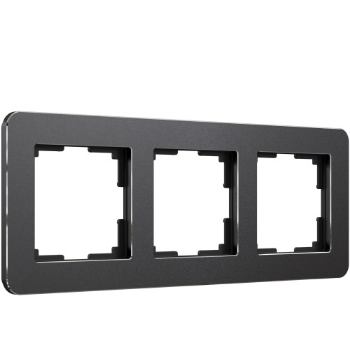 Рамка на 3 поста Platinum черный алюминий W0032608 Werkel (a059216)
