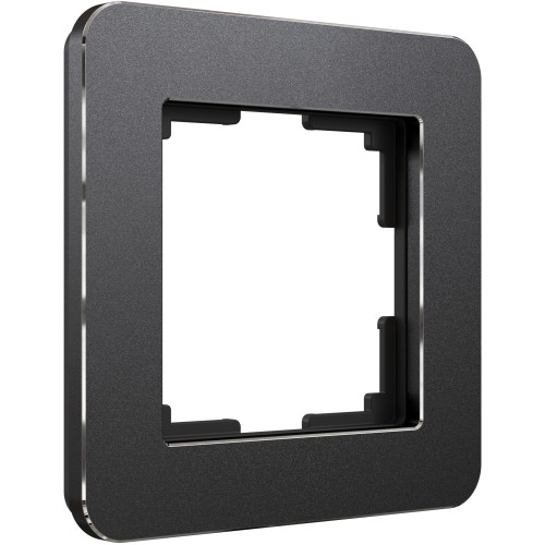 Рамка на 1 пост Platinum черный алюминий W0012608 Werkel (a059211)