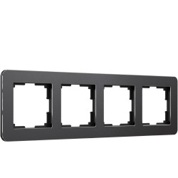 Рамка на 4 поста Platinum черный алюминий W0042608 Werkel (a059219)