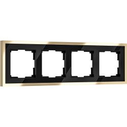 Рамка на 4 поста Baguette (черный/латунь) W0042852 Werkel (a062784)
