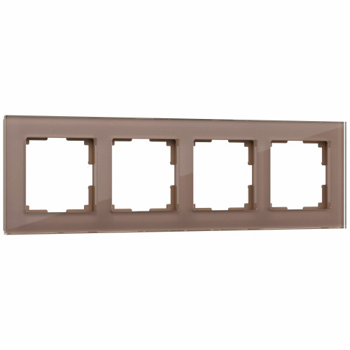 Рамка на 4 поста (латте, стекло) W0041142 Werkel (a058821)