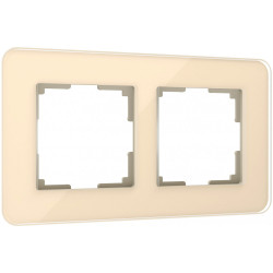 Рамка из стекла на 2 поста Elite айвори W0022443 (a057883)