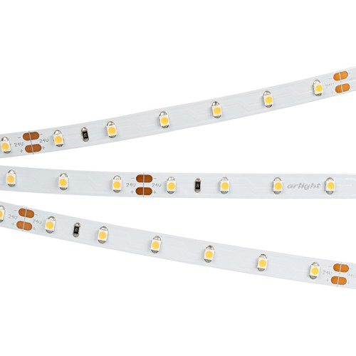 Светодиодная лента RT-A60-8mm 24V Warm3000 CRI98 (4.8 W/m, IP20, 2835, 5m) (Arlight, Открытый) 027935(2)