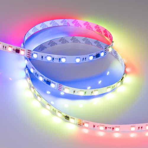 Светодиодная лента DMX-B60-10mm 24V RGB-PX6 (15 W/m, IP20, 5060, 5m) (Arlight, бегущий огонь) 033448