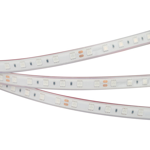 Светодиодная лента RTW 2-5000PGS 24V Yellow 2x (5060, 300 LED, LUX) (Arlight, 14.4 Вт/м, IP67) 014019