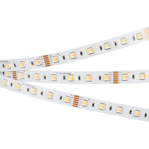 Светодиодная лента RT-B60-12mm 24V RGBW-MIX-5-in-1 (20 W/m, IP20, 5060, 5m) (Arlight, Открытый) 026363(2)