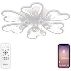 Потолочная светодиодная люстра с пультом и управлением смартфоном 140W Hugo LED LAMPS 81240