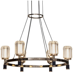 Подвесная люстра светодиодная P0738 P0738-6A gold/pearl black