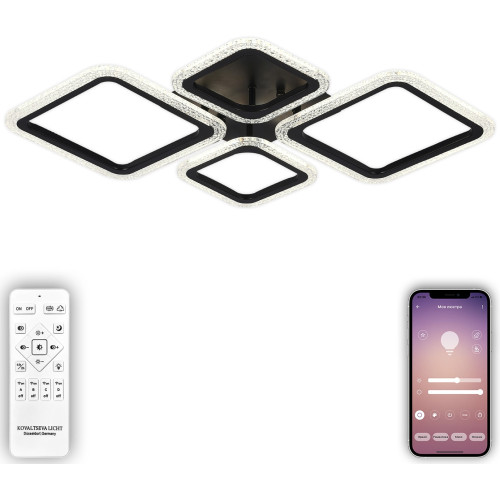 Потолочная светодиодная люстра с пультом и управлением смартфоном 80W Opti LED LAMPS 81232