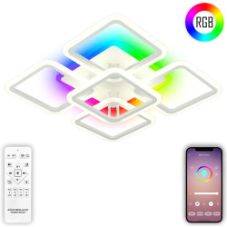 Потолочная светодиодная люстрас пультом и управлением смартфоном, с RGB подсветкой 140W Spektr LED LAMPS 81138