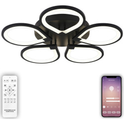 Потолочная светодиодная люстра с пультом и управлением смартфоном 120W Singl INNOVATION STYLE 83042 BLACK