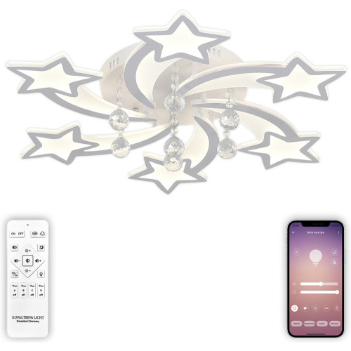 Потолочная светодиодная люстра с пультом и управлением смартфоном 160W Star LED LAMPS 81239