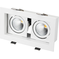 Светильник встраиваемый LED CL-KARDAN-S180x102-2x9W White (WH, 38 deg) (Arlight, IP20 Металл, 3 года) 024128