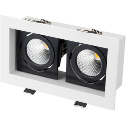 Светильник встраиваемый LED CL-KARDAN-S180x102-2x9W Warm (WH-BK, 38 deg) (Arlight, IP20 Металл, 3 года) 024130