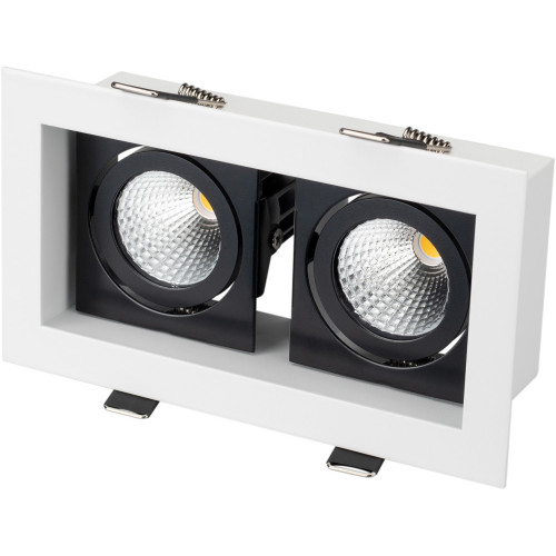 Светильник встраиваемый LED CL-KARDAN-S180x102-2x9W Warm (WH-BK, 38 deg) (Arlight, IP20 Металл, 3 года) 024130