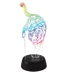 Световая фигура светодиодная с выключателем ULI-M506 RGB/3AA TIGER/BLACK